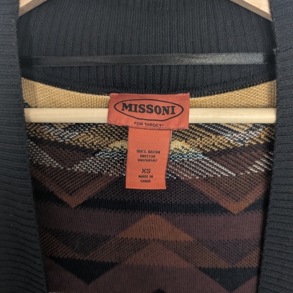Women’s MISSONI x Target Open Front Cardigan Sweater Chevron LongSleeve Size XS - Picture 2 of 7